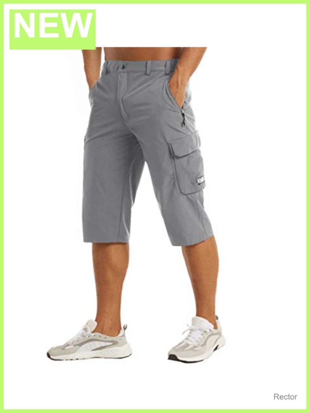 Men's Quick Dry 5 Pocket High Stretch Cargo 3/4 Capri Pants